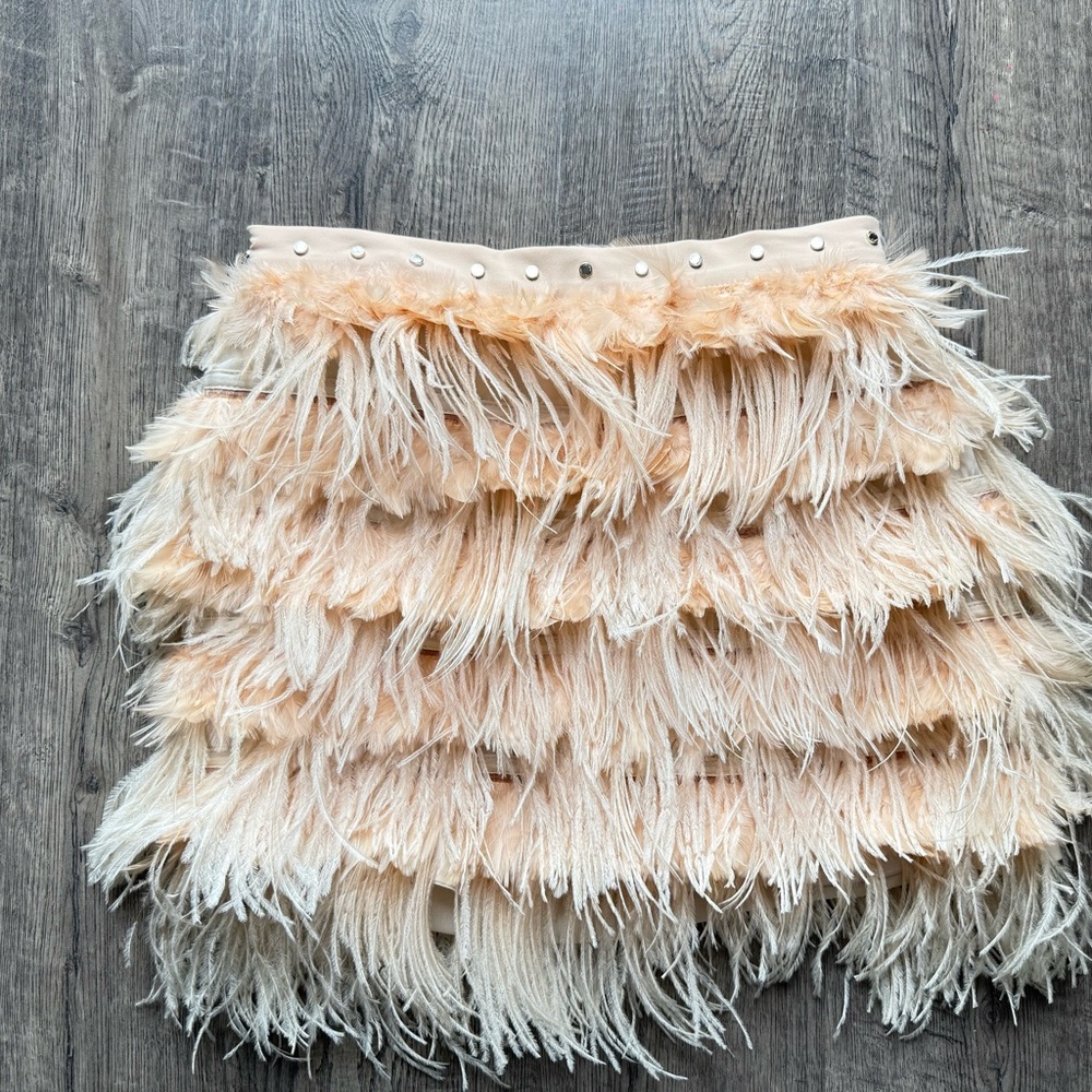 Elisabetta Franchi Ostrich mini skirt, size 42, used